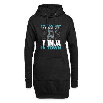 Ninja Lustig - Sweat-shirt à capuche long Femme - noir - Devant