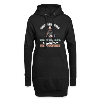 Couple de serveuses serveur - Sweat-shirt à capuche long Femme - noir - Devant