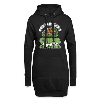 Klettern Kletterer Paar - Hoodie-Kleid - Schwarz - Vorne