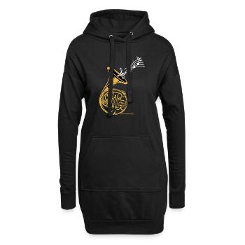 Fanfare Train Tuba Partitions musicales - Sweat-shirt à capuche long Femme - noir - Devant