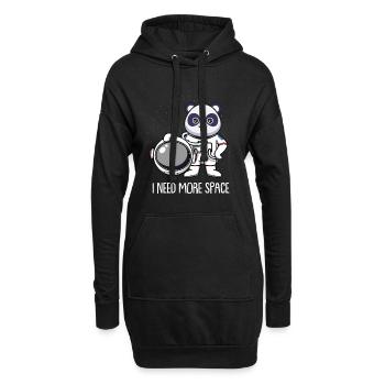 Panda géant Panda Ours Astronaute - Sweat-shirt à capuche long Femme - noir - Devant