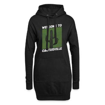 Kaktus Garten - Hoodie-Kleid - Schwarz - Vorne