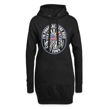 Surfer Surfen Lustig - Hoodie-Kleid - Schwarz - Vorne