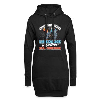 Couple de danse en ligne - Sweat-shirt à capuche long Femme - noir - Devant