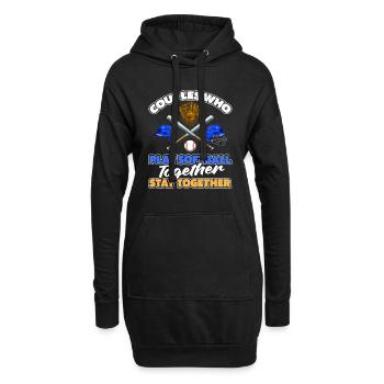 Softball Paar - Hoodie-Kleid - Schwarz - Vorne