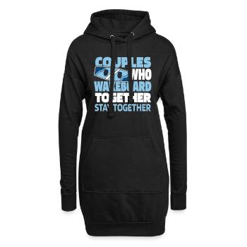 Wakeboard Wakeboarder Paar - Hoodie-Kleid - Schwarz - Vorne