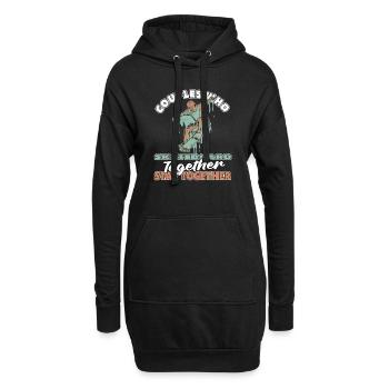 Couple de skateboard - Sweat-shirt à capuche long Femme - noir - Devant