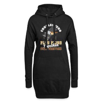 Pianist Klavier Piano Paar - Hoodie-Kleid - Schwarz - Vorne