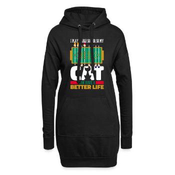 Baby-foot chat - Sweat-shirt à capuche long Femme - noir - Devant