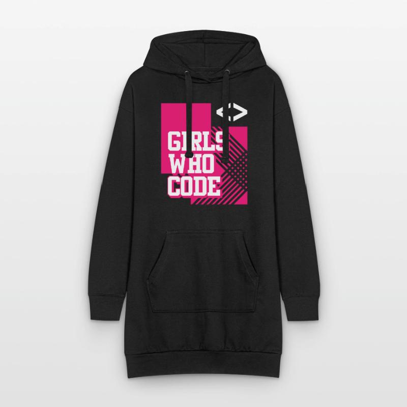 Entwickler Coder Programmierer Mädchen Hoodie-Kleid
