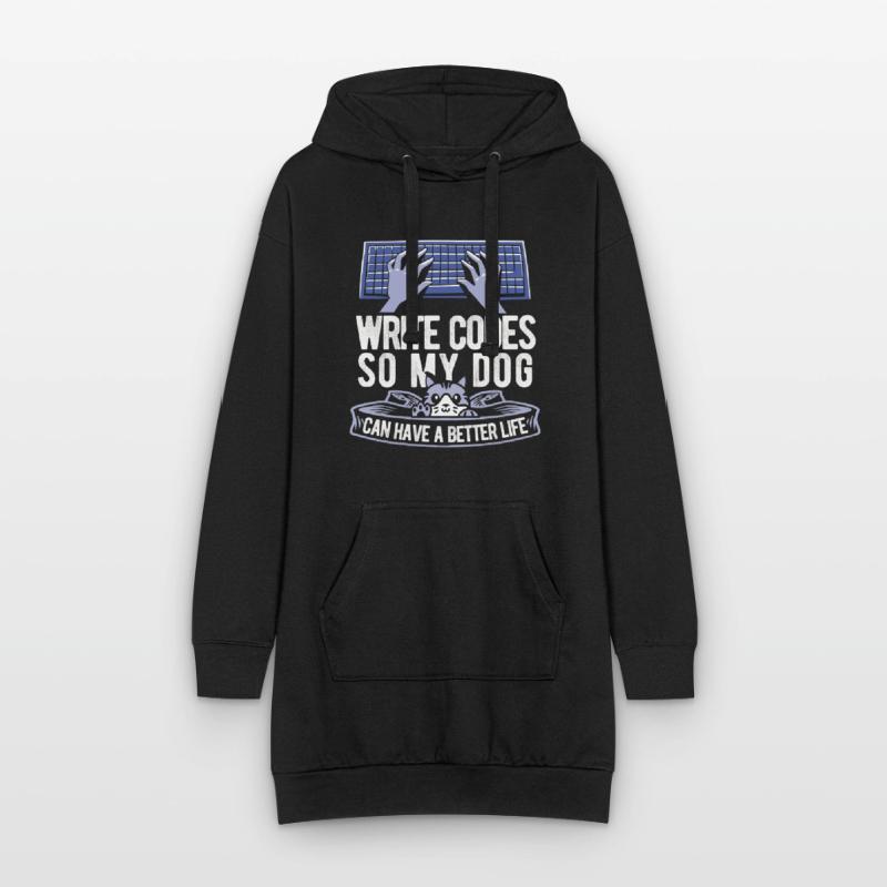Entwickler Coder Programmierer Katze Hoodie-Kleid