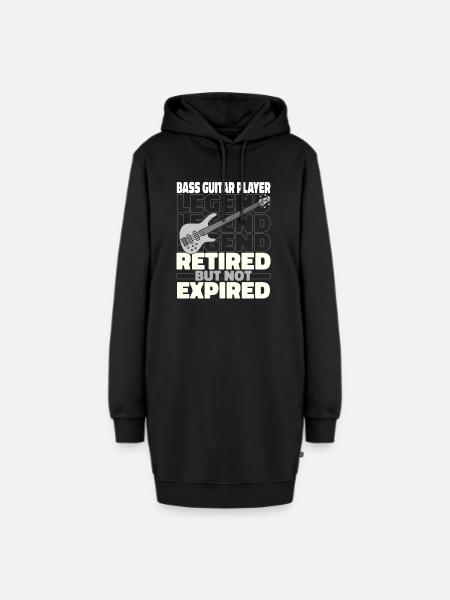 Bassist Bass Gitarre Basser Im Ruhestand - Hoodie-Kleid - Schwarz