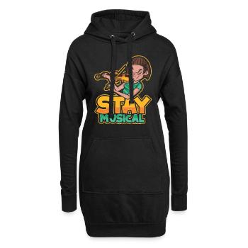 Violine Geige Musical - Hoodie-Kleid - Schwarz - Vorne