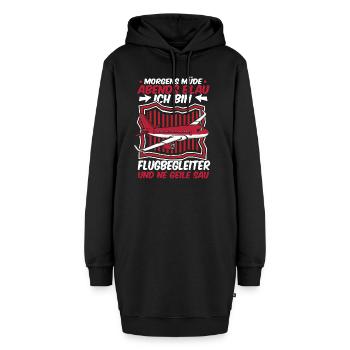 Flugbegleiter Stewardess - Hoodie-Kleid - Schwarz - Vorne