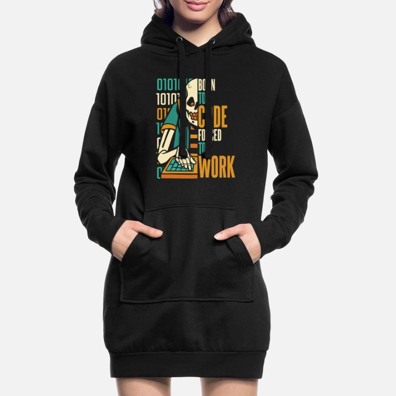 Entwickler Coder Programmierer Schädel Hoodie-Kleid