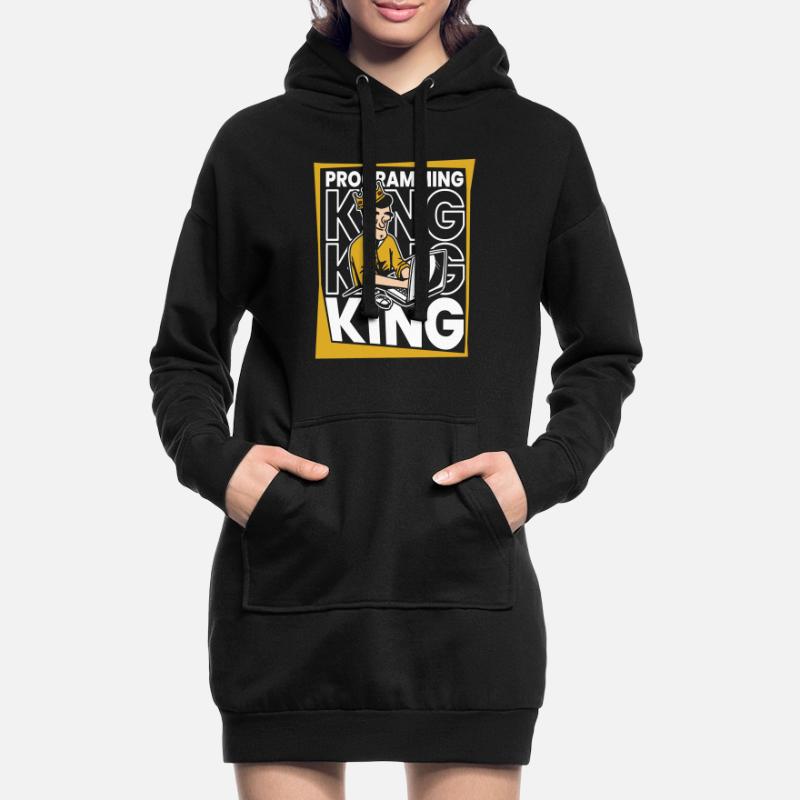 Entwickler Coder Programmierer König Hoodie-Kleid