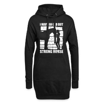 Cheval Sport équestre Forte Endurance - Sweat-shirt à capuche long Femme - noir - Devant