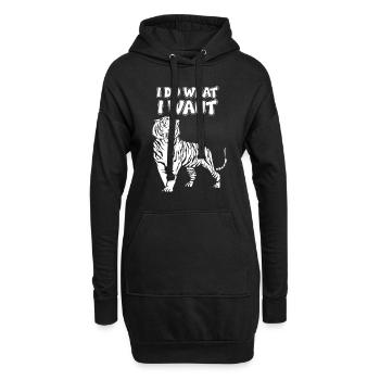 Je me fiche des tigres - Sweat-shirt à capuche long Femme - noir - Devant