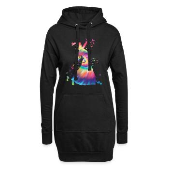 Flamenco Frau Mit Flamencokleid - Hoodie-Kleid - Schwarz - Vorne