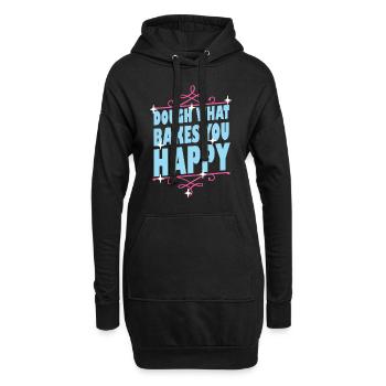 Dough What Bakes You Happy Bäckerei - Hoodie-Kleid - Schwarz - Vorne