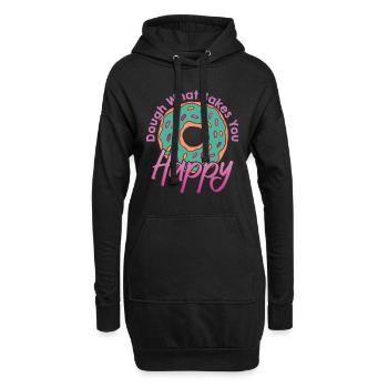 Dough What Bakes You Happy Bäckerei - Hoodie-Kleid - Schwarz - Vorne