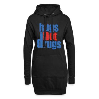 Umarmungen Statt Drogen - Hoodie-Kleid - Schwarz - Vorne