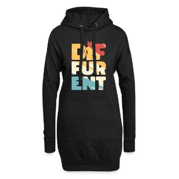 Furry Fandom Fursuits Lustig Diffurent - Hoodie-Kleid - Schwarz - Vorne