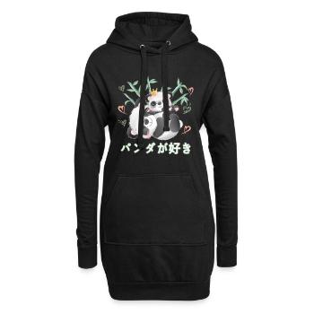 Ich Liebe Pandas Liebe Mama Panda Bär - Hoodie-Kleid - Schwarz - Vorne