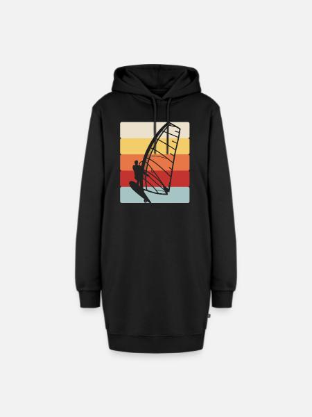 Wing Surf Wing Foil Cool Flügel Surfen - Hoodie-Kleid - Schwarz