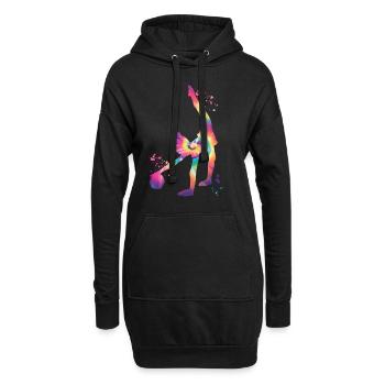 Gymnaste avec gymnastique rythmique de balle - Sweat-shirt à capuche long Femme - noir - Devant