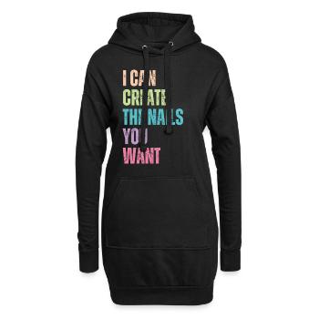 Je crée les ongles que vous voulez manucure - Sweat-shirt à capuche long Femme - noir - Devant
