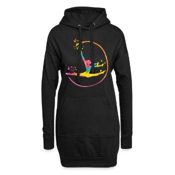 Gymnastin Mit Band Rhythmische Gymnastik - Hoodie-Kleid - Schwarz - Vorne