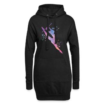Gymnastin Mit Taktstock Rhythmische Sportgymnastik - Hoodie-Kleid - Schwarz - Vorne