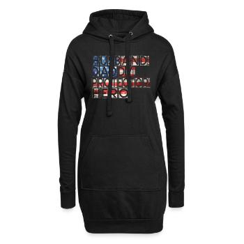 Mari Papa Protecteur Héros Fête des pères - Sweat-shirt à capuche long Femme - noir - Devant