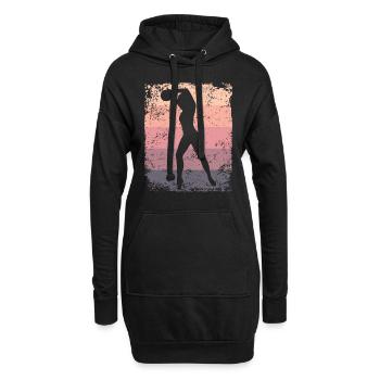 Gymnastikball Retro Rhythmische Gymnastik - Hoodie-Kleid - Schwarz - Vorne