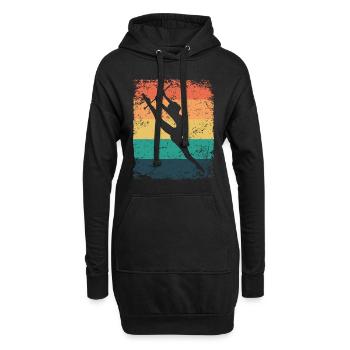 Gymnaste Baton Gymnastique Rythmique Rétro - Sweat-shirt à capuche long Femme - noir - Devant