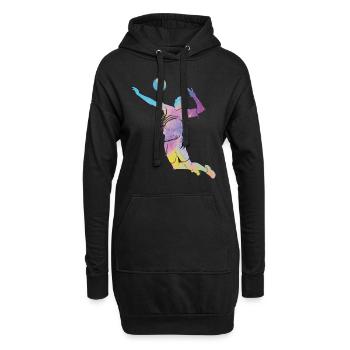 Volleyballspieler Kinder Beachvolleyball - Hoodie-Kleid - Schwarz - Vorne