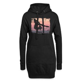 Gymnaste Gymnaste Gymnastique Rythmique Rétro - Sweat-shirt à capuche long Femme - noir - Devant
