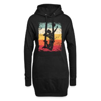 Volleyball Spieler Retro Beach Volleyball - Hoodie-Kleid - Schwarz - Vorne