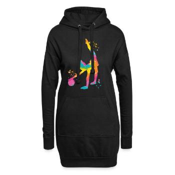 Gymnaste avec gymnastique rythmique de balle - Sweat-shirt à capuche long Femme - noir - Devant