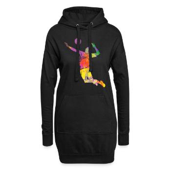 Volleyballspieler Kinder Beachvolleyball - Hoodie-Kleid - Schwarz - Vorne
