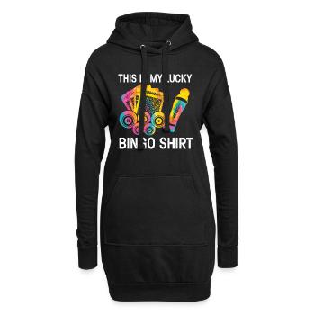 C’est ma chemise de bingo porte-bonheur - Sweat-shirt à capuche long Femme - noir - Devant