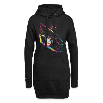 Gymnastin Mit Band Rhythmische Gymnastik - Hoodie-Kleid - Schwarz - Vorne