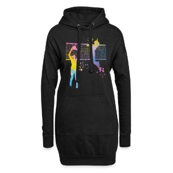 Volleyballspieler Kinder Beachvolleyball - Hoodie-Kleid - Schwarz - Vorne