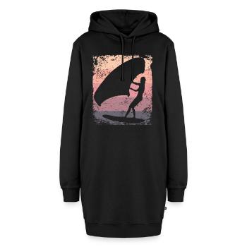 Flügelfolie Wingsurfing Retro-folie Flügel - Hoodie-Kleid - Schwarz - Vorne