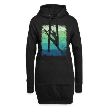 Gymnaste Baton Gymnastique Rythmique Rétro - Sweat-shirt à capuche long Femme - noir - Devant