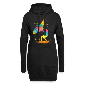 Wing Foil Wingsurfing Man Foil Wing - Sweat-shirt à capuche long Femme - noir - Devant