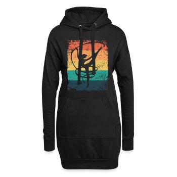 Gymnaste Gymnaste Gymnastique Rythmique Rétro - Sweat-shirt à capuche long Femme - noir - Devant