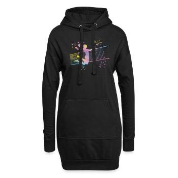 Volleyballspieler Kinder Beachvolleyball - Hoodie-Kleid - Schwarz - Vorne