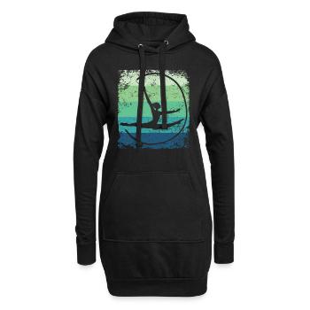 Gymnaste Gymnaste Gymnastique Rythmique Rétro - Sweat-shirt à capuche long Femme - noir - Devant